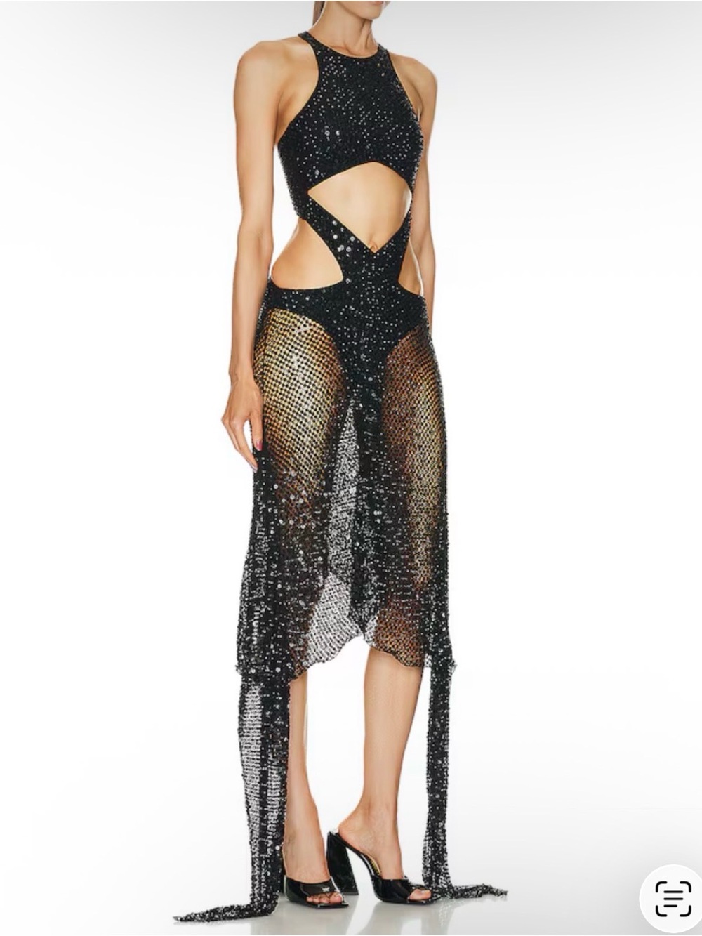 THE ATTICO Magnolia sequin-embellished net dress size 38/2